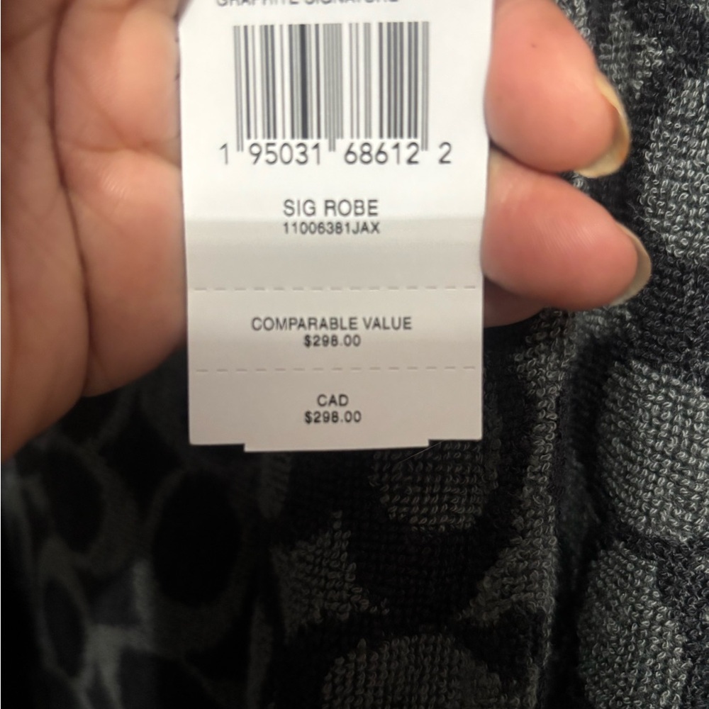 Coach Gray Signature Logo Robe - Picture 6 of 6